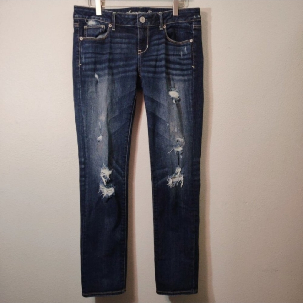 American Eagle Distressed Skinny Denim Jeans 10